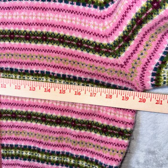 Tabitha Webb Cardigan Women's XL Wool Blend Sweater Fair Isle Stripe Button Up - Picture 10 of 13